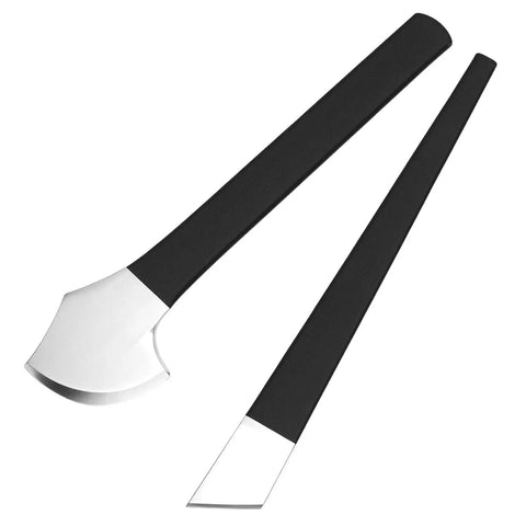 Two Piece Leather Edge Trimming Cutter Set For Skiving And Edge Cutting, Durable Manganese Steel Leather Craft Tools shown.