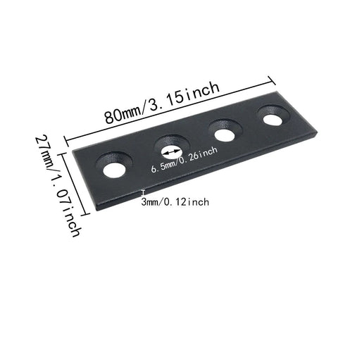 Barn Door Track Connector Sliding Door Hardware Black Carbon Steel Interior Adaptor for Connecting Metal Joining Plate