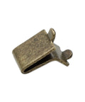 Built Tough Adjustable Steel Pilaster Shelf Clip Brackets With Dead Simple Slide Mount And Smooth Galvanized Coating For Any Standard Wood Or Metal Shelving Rack System Bronze Pack Of Fourteen close-up view of a steel pilaster bracket.