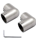 Two Way 90 Degree Boat Elbow Fitting For 1 Inch Tubing Heavy Duty 316 Marine Stainless Steel With 1.2 Inch Outer Diameter And 0.1 Inch Wall Thickness Includes L Shaped Hex Key A Real Hand Rail Connector For Boats