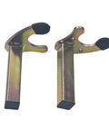 Close-up of Upgraded Sports Bike Rear Wheel Stand U Supporter with Rubber Protector, heavy duty steel frame for motorcycle repair.