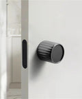 Bedroom Door Lock Universal Silent Knob With Hidden Key Handle For Privacy, installed on modern interior door, side view