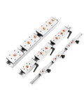 No Sweat Dual Axis Roller Linear Guide Rail Kit For Woodworking Benches Featuring Sgb10 Glide Blocks And Tough Aluminum Rails, showcasing four sizes of glide blocks.