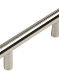 25 Pack Satin Nickel Cabinet Bar Pull Handles, Euro Style 3 Inch Hole Centers, 5 3/8 Inch Overall Length, 1/2 Inch Bar Diameter, 1 3/8 Inch Projection