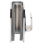 Premium Copper Glass Door Latch Bolt For Bathroom And Sliding Doors Rock Solid Safety Lock side view showing smooth metal finish.