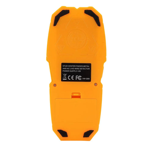 Marhynchus Stud Finder with LCD Screen, Lightweight Design back view showing orange body and label for metal and live wire detection.