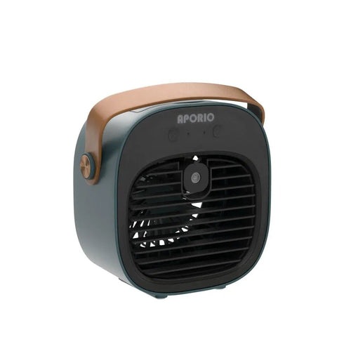 Rechargeable Portable Personal Air Cooler With 5200mAh Battery, 3 Speeds, 5 To 10 Hours Run Time, Quiet Desk Cooling Fan For Home, Bedroom, Travel, And Office with brown handle