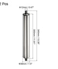 Heavy Duty Conveyor Roller Set 1.5 Inch Diameter By 12 Inch Length Two Pack Stainless Steel Gravity Replacement Rollers Dimensions
