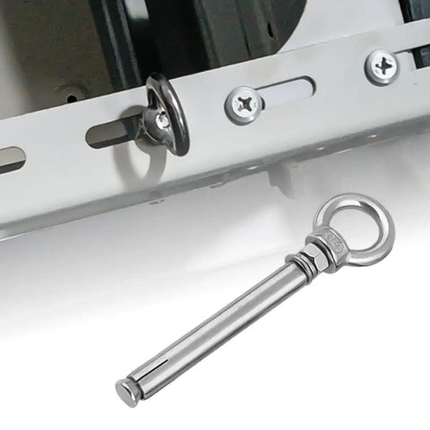 Two Pack 304 Stainless Steel M12x80 Shoulder Eyebolt With Nut Hanger Bolt for Concrete and Brick Walls