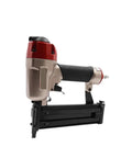 18 Gauge Pneumatic Upholstery Stapler F50 Air Powered Nail Gun side view highlighting ergonomic handle and staple rail.