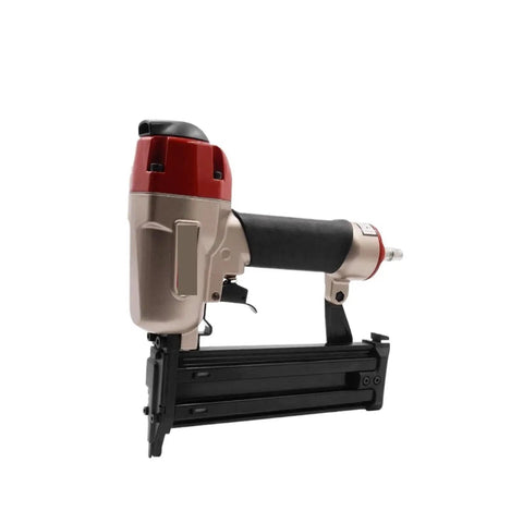 Top Shelf 18 Gauge Pneumatic Nailer And Slick F50 Upholstery Stapler accepts 15 to 50 mm brad nails, air powered for furniture repair.