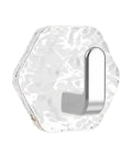 Hella Strong 10 Pcs White Hexagonal Water Ripple Self Adhesive Wall Hooks, clear hexagonal hook with metal grip.