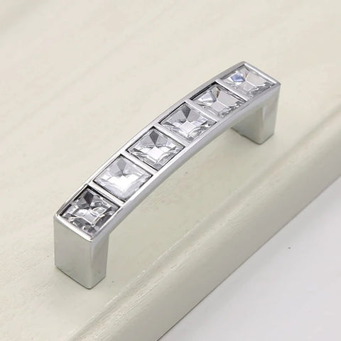 U Shape Crystal Glass Diamond Rhinestone Cabinet Pulls 4 Pack With 2.5 Inch Center Holes Includes 0.87 0.98 And 1.18 Inch Screws And Washers