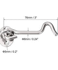 WUUWCHODC Snap Hook Latch for Gate Door Window Cabin with Mounting Screws, 76mm stainless steel latch with brushed finish.