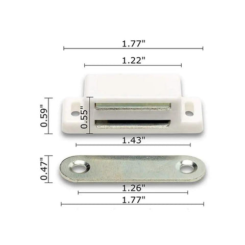 Dimensions of Cabinet Door Magnetic Latch Set 12 Pack White Cabinet Door Magnets Closure Catch For Cupboards Drawers Kitchen Bathroom Shutters Keeps Doors Quiet Secure Easy Install.