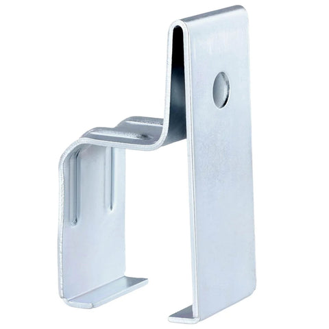 Beefy Heavy Duty Box Rail Hanger Brackets For Barn Doors Set Of Four Galvanized Steel Hardware With Rust Proof Finish Compatible With 1-3/4 Inch Wide By 2-3/8 Inch High Strut 100 Kg Load Rating component view