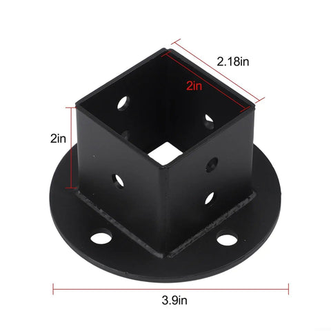 Heavy Duty 2x2 Inch Metal Post Anchor Base Kit With Floor Flange For Fence Poles Deck Railing Pergola Or Mailbox Black Finish Includes Screws And Expansion Pipes 2 Pack
