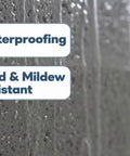Waterproofing and Mold & Mildew Resistant indicators shown on a concrete surface for Super Slick Basement Sealer White 5 Gallon For Concrete And Masonry Surfaces Offers Killer Resistance To 15 Psi Hydrostatic Pressure Dishing Out A Sweet Smooth Finish Low Voc Eco Formula Makes Water Clean Up A Piece Of Cake For Chill Diy Grinds.