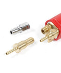 4-inch water-jet pneumatic grinder with brass adapters and red body