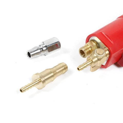 4-inch water-jet pneumatic grinder with brass adapters and red body