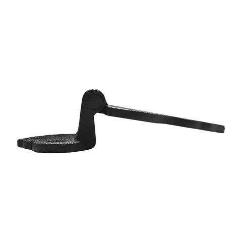 Side view of a Two Pack Black Wrought Iron Offset Cabinet Hinges Three Eighths Inch Hoosier Style Kitchen Cupboard Door Hardware
