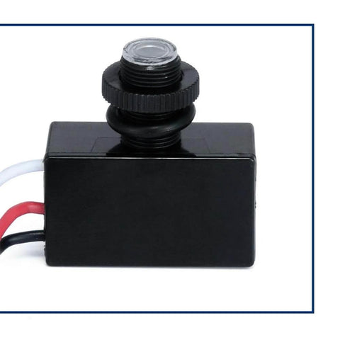 Close-up of Dusk To Dawn Photoelectric Sensor Switch For Outdoor Lighting, Flush Mount Photocell 120-277V, Auto On Auto Off, 2 Pack
