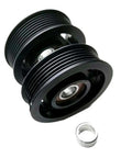 Upgrade Your Ride With This Smooth Supercharger Double Pulley Drive Belt Idler Set For M113K Engines In Cls55 Sl55 S55 And G55 Models From 2003 To 2008 Featuring Direct Fit Numbers 1132020419a And 1132020419 showing black double pulley idler set and a spacer.