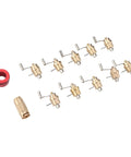 Mainspring Winder Set With Storage Box For Watches, 10 Interchangeable Arbors, Brass Watch Repair Tool Kit components