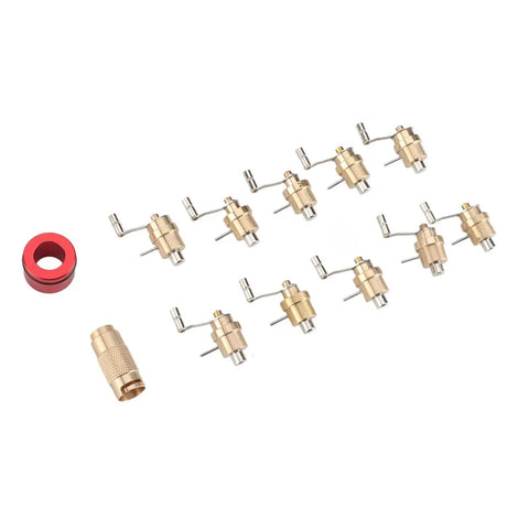 Mainspring Winder Set With Storage Box For Watches, 10 Interchangeable Arbors, Brass Watch Repair Tool Kit components