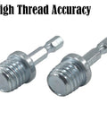 Heavy Duty 5/8 11 Male Thread To 1/4 Hex Shank Drill Adapter Pair Features Premium Steel Conversion Coupler for rotary grinders.