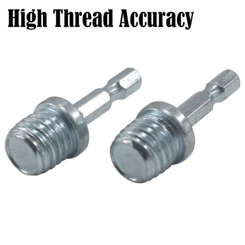 Heavy Duty 5/8 11 Male Thread To 1/4 Hex Shank Drill Adapter Pair Features Premium Steel Conversion Coupler for rotary grinders.