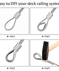 Instructions for using Beefy Heavy Duty Stainless Steel Wire Rope 1/8 Inch Cable 165 Ft with Cutter Kit for decks