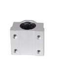 SC8UU Linear Motion Ball Bearing Guide For CNC Routers And 3D Printers, aluminum slide block with black bearing, precise engineering.