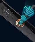 Top Shelf Fingerprint Smart Lock With Snappy Setup For Home And Office Doors featuring fingerprint scanner and keypad.