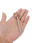 Hand holding 2 Pack Quick Release Pin For Bimini Tops And Marine Hardware Diameter Three Sixteenth Inch Overall Length Two And One Half Inches Usable Length Two Inches Made From Marine Grade 316 Stainless Steel.