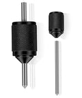 Get this awesome hardened steel transfer punch set for precise hole marking and center alignment tasks. Features a tough 2-piece kit with 3/16 inch diameter punches sized 4-1/8 and 3-1/8 inches long. Perfect for serious shop work or DIY projects needing black knurled steel transfer punches with pointed tips.