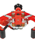 Pro Grade Circular Saw For Heavy Duty Pipe Cutting And Construction Tasks showing a robust red rotary saw with cutting blade.