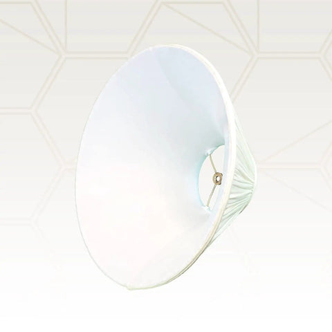 Empire Gather Pleat Lamp Shade Eggshell 7 X 20 X 12.5 Inches Silk Shantung Classic Basic Vibe inside view white lining