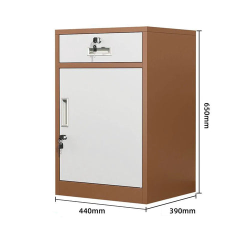 Lockable Metal Filing Cabinet With Adjustable Shelves And Drawers For Home Office Use Brown Steel Storage Solution for office organization
