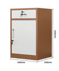 Modern Metal Office Storage Cabinet With Adjustable Shelves Lockable Filing Cabinet And Drawers In Brown For Home Office Organization