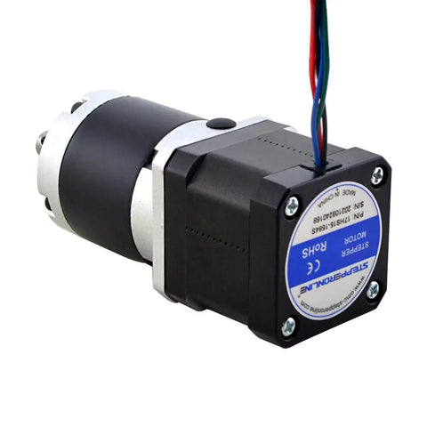 Nema 17 Stepper Motor With 39mm Housing And 100 To 1 MG Series Planetary Gearbox 50 Arcmin Backlash Rock Solid Torque Low Noise