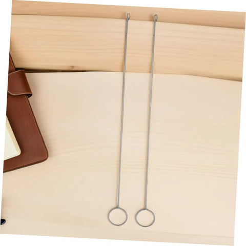 Two tools from Five Piece Long Sewing Needle Threader Kit With Stainless Steel Hook Latch Easy Threading For Clothing Drawstrings