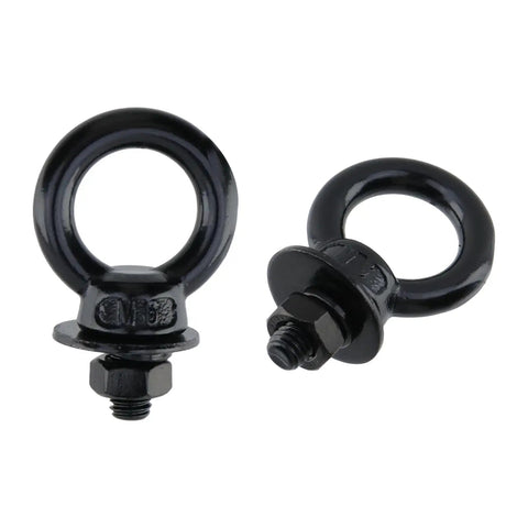 12 Pack M6 Stainless Steel Eye Bolts With Nuts And Washers, Heavy Duty Lifting Eyebolts For Rigging Machinery Marine And Garage Use, Built Tough 41.5mm By 26.8mm Overall Size And M6x12mm Thread, black