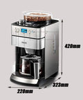 Aspect dimensions of Fully Automatic Coffee Maker For Home And Kitchen Brewing Rich Flavor Fast With Food Grade Stainless Steel Body.