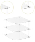 Acrylic Corner Shelf Cabinet 3 Tier Plate Rack Storage Organizer for cups, dishes, and water glasses on desktop countertop