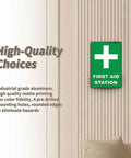 12 By 8 Inch Aluminum First Aid Station Sign Durable Rust Resistant Metal With High Contrast Readable Lettering Indoors