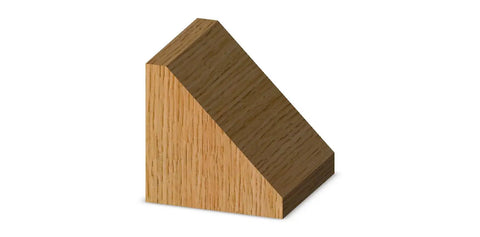45-degree chamfered wooden block, showcasing edge profile made by Carbide Tipped 45 Degree Chamfer Router Bit
