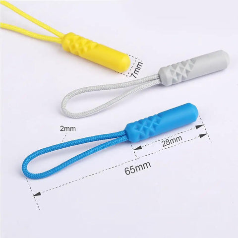 On The Go Zipper Repair Rope Grab And Go Quick Fix For Broken Zippers, Lightweight Durable Cord Puller Tool in multicolor, close-up view