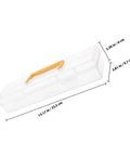 Straight Up Plastic Tool Box With Sturdy Carry Handle Divided Multi Purpose Compartments For Weekend DIY Projects Hardware Sorting Paint Brush Holder And Small Gear, clear design with dimensions shown.