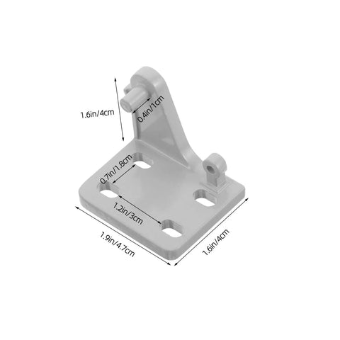 Heavy Metal Replacement Hinges For Commercial Fridge And Freezer Doors, gray steel part with measurements for installation.